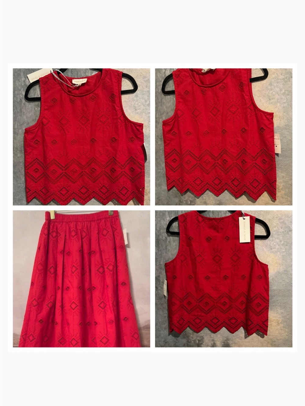 NWT 🔥 Rare JENNIFER & GRACE ~ eyelet Top Blouse ~ Size S